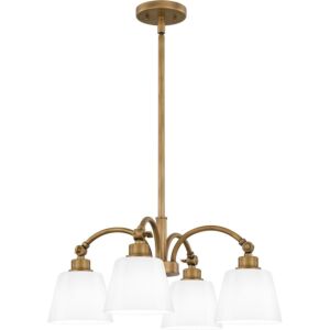 Quoizel Pendant 4-Light Chandelier in Weathered Brass