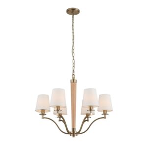 Curva 6-Light Chandelier in Brushed Champagne Gold