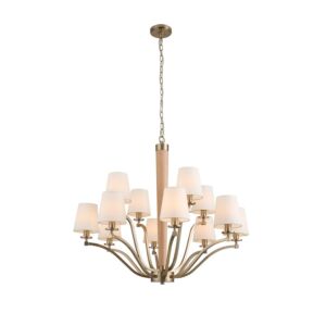 Curva 12-Light 2-Tier Chandelier in Brushed Champagne Gold