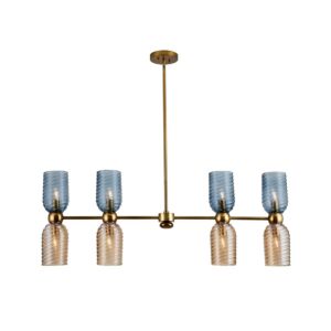 Azul 8-Light Linear Pendant in Aged Gold