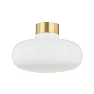 Eliana 1-Light Flush Mount in Aged Brass