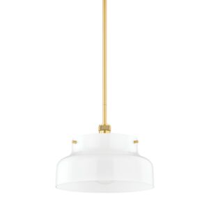 Luella 1-Light Pendant in Aged Brass