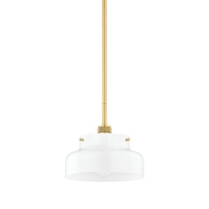 Luella 1-Light Pendant in Aged Brass