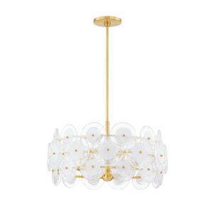 Zoella 5-Light Chandelier in Aged Brass