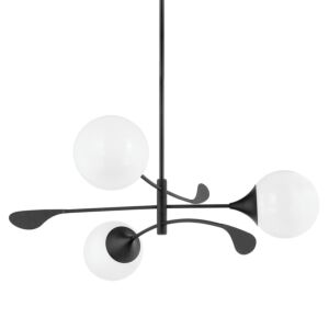 Victoria 3-Light Chandelier in Textured Black