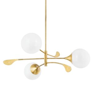 Victoria 3-Light Chandelier in Vintage Gold Leaf