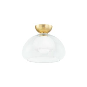 Cortney 1-Light Semi-Flush Mount in Aged Brass