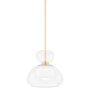 Cortney 1-Light Pendant in Aged Brass