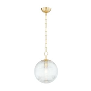 Sara 1-Light Pendant in Aged Brass