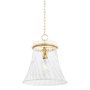 Cantana 1-Light Pendant in Aged Brass