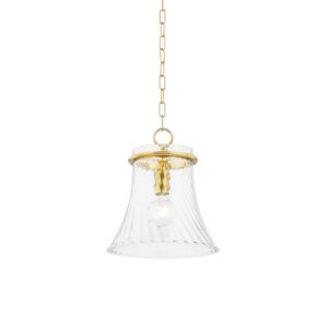 Cantana 1-Light Pendant in Aged Brass