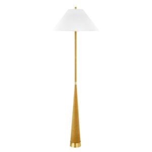 Indie 1-Light Floor Lamp in Aged Brass