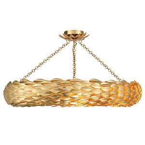 Broche 8-Light Semi-Flush Mount in Antique Gold