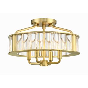 Farris 4-Light Semi-Flush Mount in Aged Brass