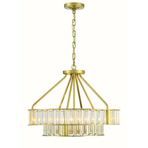 Farris 6-Light Chandelier in Aged Brass