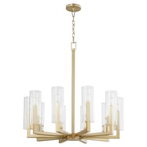 Harbin 10-Light Chandelier in Aged Brass