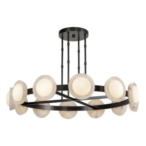 Alonso LED Chandelier in Urban Bronze with Alabaster