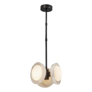 Alonso LED Pendant in Urban Bronze with Alabaster