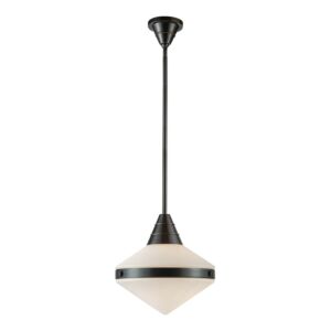 Willard 1-Light Pendant in Urban Bronze with Opal Matte Glass