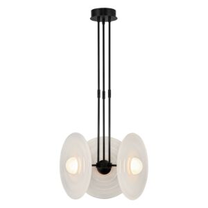 Harbour LED Pendant in Urban Bronze with Glossy Opal