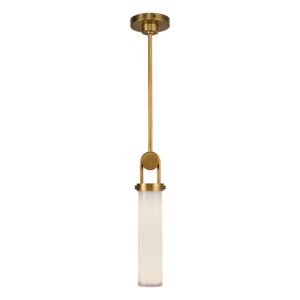 Wynwood 1-Light Pendant in Vintage Brass with Glossy Opal