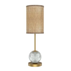 Marni LED Lamp in Natural Brass with White Linen