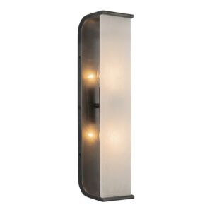 Abbott 2-Light Bathroom Vanity Light in Urban Bronze with Alabaster