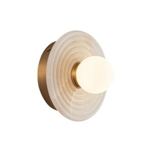 Dahlia LED Bathroom Vanity Light in Vintage Brass with Alabaster