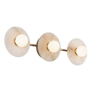 Dahlia LED Bathroom Vanity Light in Vintage Brass with Alabaster