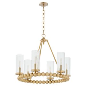 Lee Boulevard 6-Light Chandelier in Aged Brass