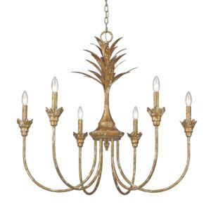 Lillianne HG 6-Light Chandelier in Heirloom Gold