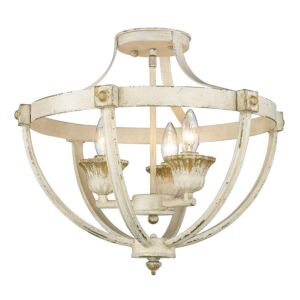 Jules 3-Light Semi-Flush Mount in Antique Ivory