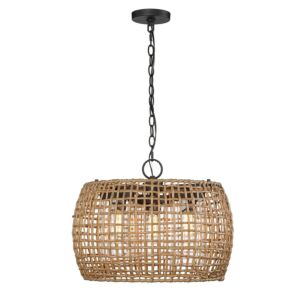 Piper 3-Light Outdoor Pendant in Natural Black