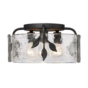 Calla 3-Light Flush Mount in Natural Black