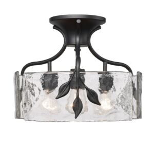 Calla 3-Light Semi-Flush Mount in Natural Black