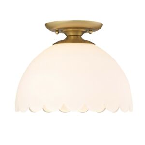 Dorinda 1-Light Semi-Flush Mount in Brushed Champagne Bronze