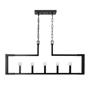 Kinsington 5-Light Linear Pendant in Matte Black