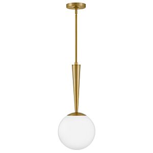 Izzy 1-Light LED Pendant in Lacquered Brass