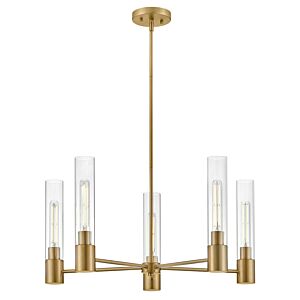 Shea 5-Light LED Chandelier in Lacquered Brass