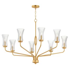 Camelot 8-Light Chandelier in Natural Aged Brass