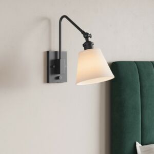 Elyon 1-Light Swing Arm Wall Sconce in Matte Black