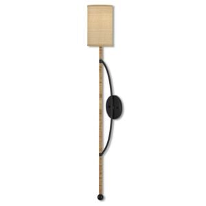 Capriole 1-Light Wall Sconce in Natural with Satin Black