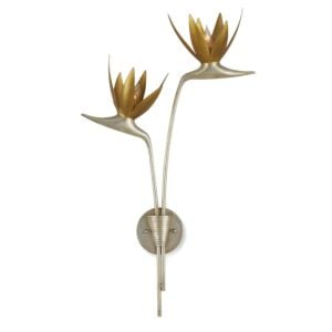 Paradiso 2-Light Wall Sconce in Contemporary Silver Leaf with Contemporary Gold Leaf with Gold