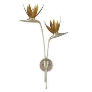 Paradiso 2-Light Wall Sconce in Contemporary Silver Leaf with Contemporary Gold Leaf with Gold