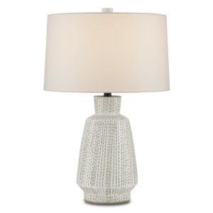 Dash 1-Light Table Lamp in White with Green