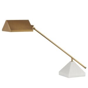 Repertoire 1-Light Table Lamp in Antique Brass with White