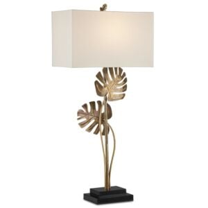 Heirloom 1-Light Table Lamp in Antique Brass with Black