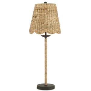 Suzanne Duin 1-Light Table Lamp in Natural with Molé Black