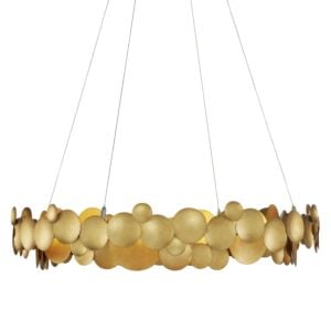 Lavengro 1-Light Chandelier in Contemporary Gold Leaf