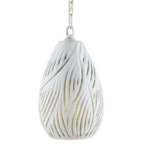 Midori 1-Light Pendant in White with Green